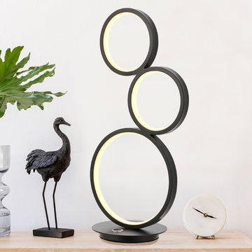 Juno 17.25" 3-Light Bohemian Coastal Iron Integrated LED Table Lamp - JONATHAN Y